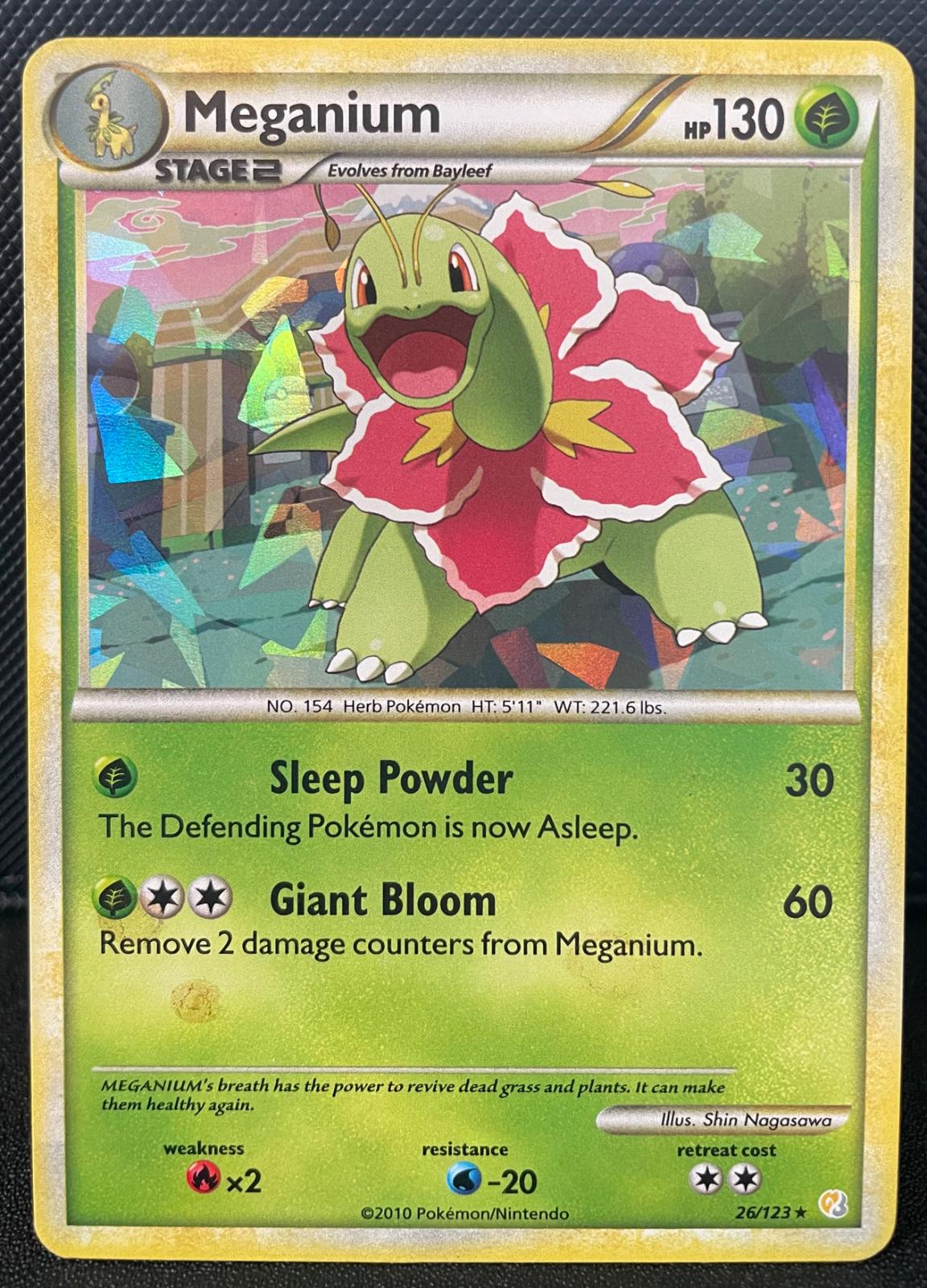 HeartGold & SoulSilver Meganium [Cracked-Ice] Pokémon card
